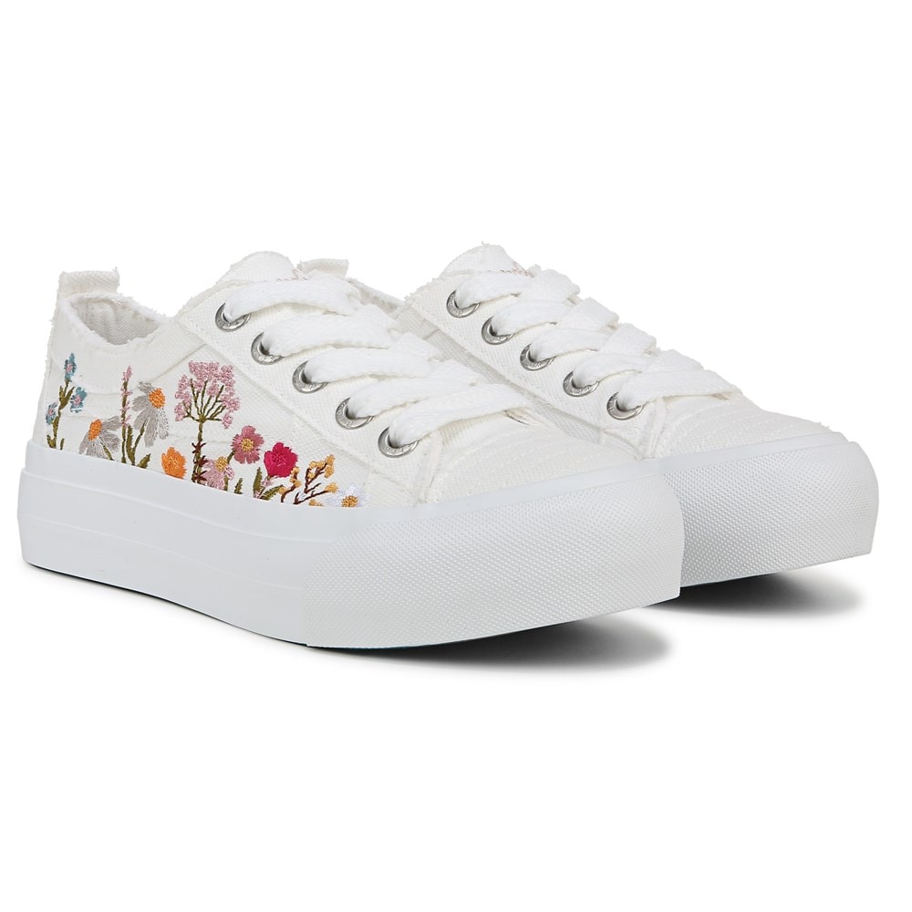 Blowfish Women\'s Sadie-Sun Platform Sneaker - White Embroidered Canvas Blowfish Women\'s Sadie-Sun Platform Sneaker - White Embroidered Canvas