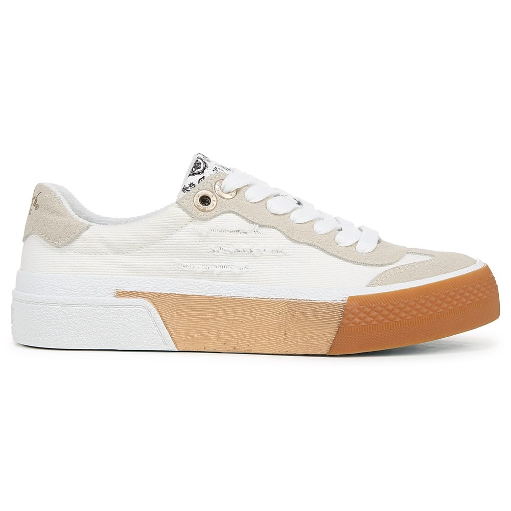 Blowfish Women\'s Wildcard Lace Up Sneaker - Off White Canvas/Faux Suede Blowfish Women\'s Wildcard Lace Up Sneaker - Off White Canvas/Faux Suede