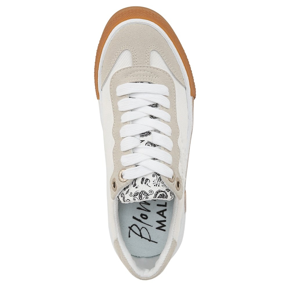 Blowfish Women\'s Wildcard Lace Up Sneaker - Off White Canvas/Faux Suede Blowfish Women\'s Wildcard Lace Up Sneaker - Off White Canvas/Faux Suede