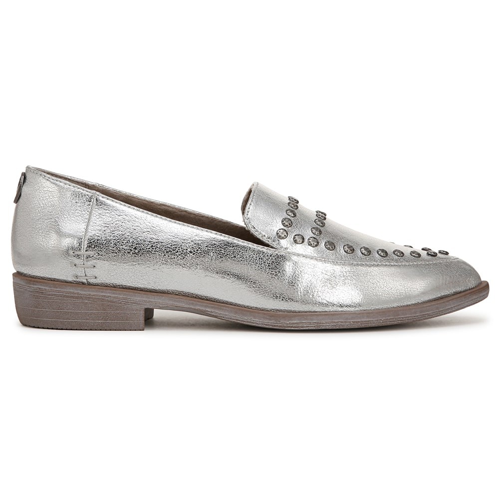 Blowfish Women\'s Harper Loafer Flat - Silver Metallic Faux Leather Blowfish Women\'s Harper Loafer Flat - Silver Metallic Faux Leather