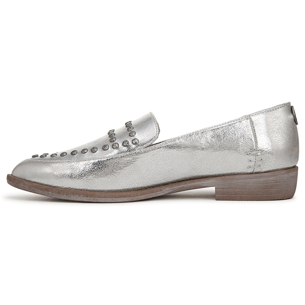 Blowfish Women\'s Harper Loafer Flat - Silver Metallic Faux Leather Blowfish Women\'s Harper Loafer Flat - Silver Metallic Faux Leather