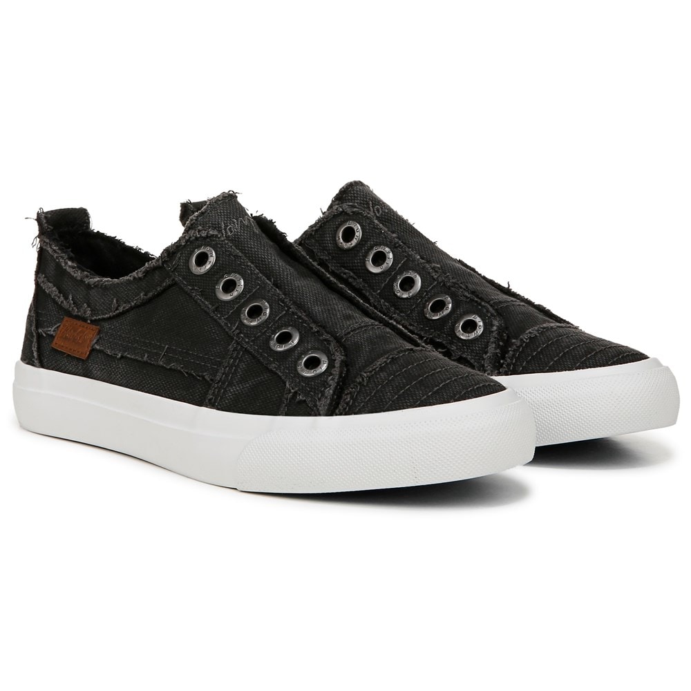 Blowfish Women's Play Slip On Sneaker - Black Canvas Blowfish Women's Play Slip On Sneaker - Black Canvas