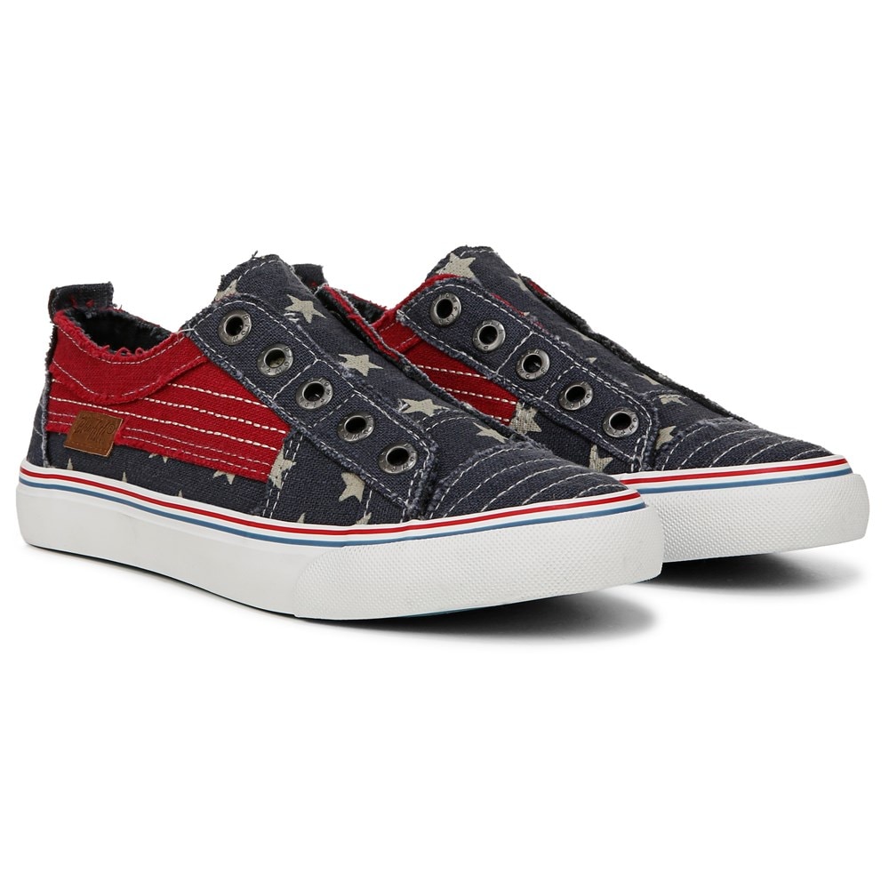 Blowfish Women's Play Slip On Sneaker - Navy Americana Linen Blowfish Women's Play Slip On Sneaker - Navy Americana Linen