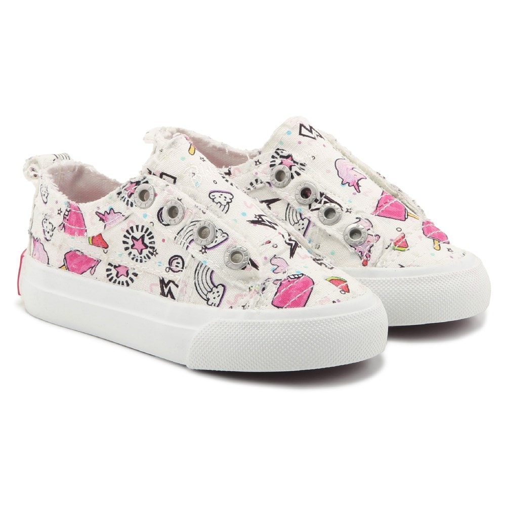 Blowfish Kids' Play-T Canvas Sneaker Toddler/Little Kid - White/Pink Multi Blowfish Kids' Play-T Canvas Sneaker Toddler/Little Kid - White/Pink Multi